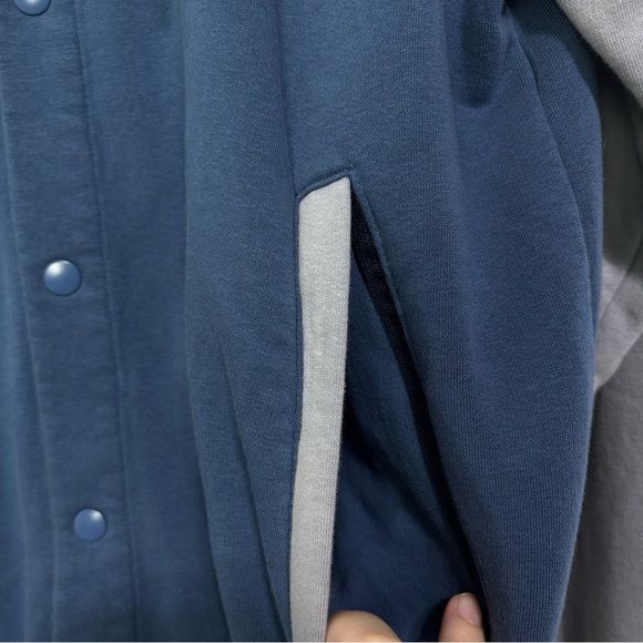 Jordan Varsity Hoodie Jacket 2.0 Snap Front Medium Gray Blue Logo Pockets - Picture 3 of 10